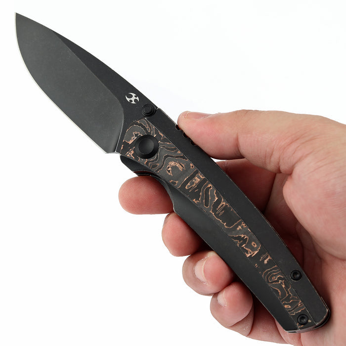 KANSEPT Raven K2109A3 CPM 20CV Blade Carbon Fiber Titanium Handle Frame Lock