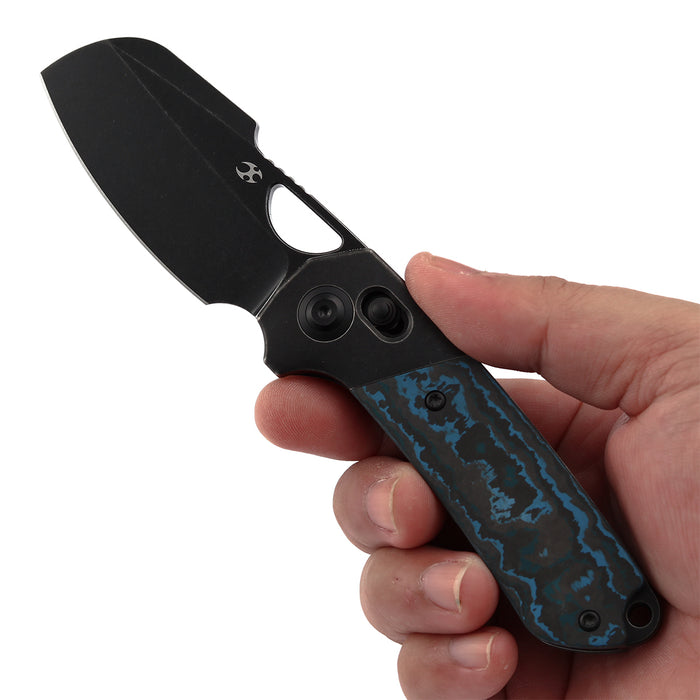 Kansept Nahual K2125V4 Blackwash Magnacut Blade Blackwash Titanium Arctic Storm Fatcarbon Handle Crossbar Lock