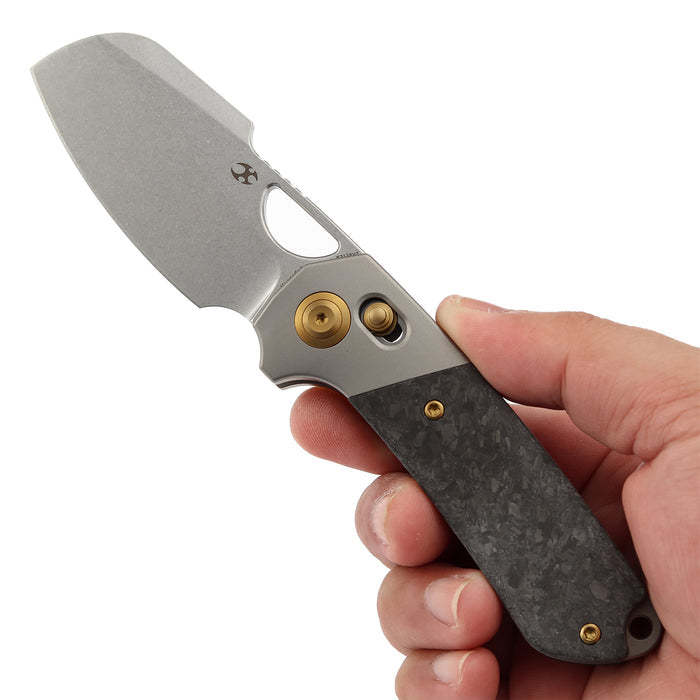 Kansept Nahual K2125V2 Magnacut Blade Titanium Shred Carbon Fiber Handle Crossbar Lock