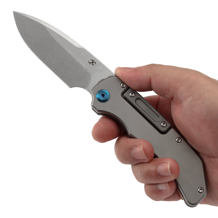 KANSEPT Hazard K1104H1 CPM-S35VN Blade Stonewashed Titanium Handle Bali Lock Knife