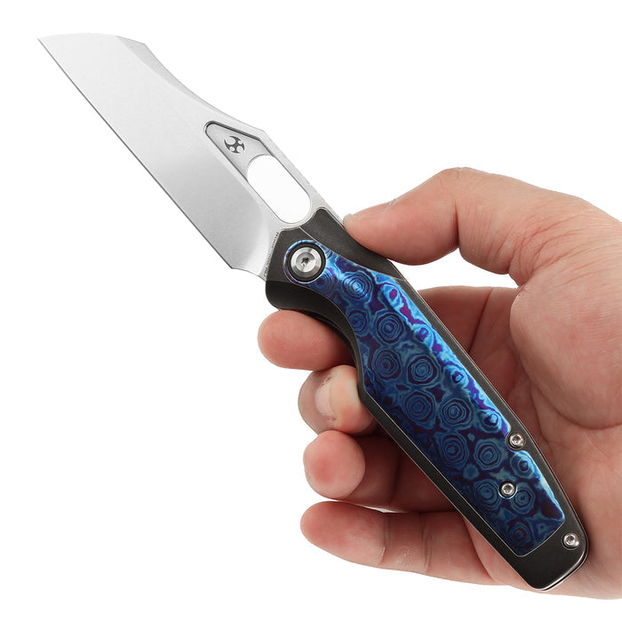 Kansept Tuckamore K1052A6 Folding Knife CPM-20CV Blade Titanium + Timascus Handle Frame Lock