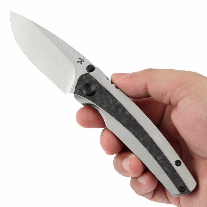KANSEPT Raven K2109A2 CPM 20CV Blade Carbon Fiber Titanium Handle Frame Lock
