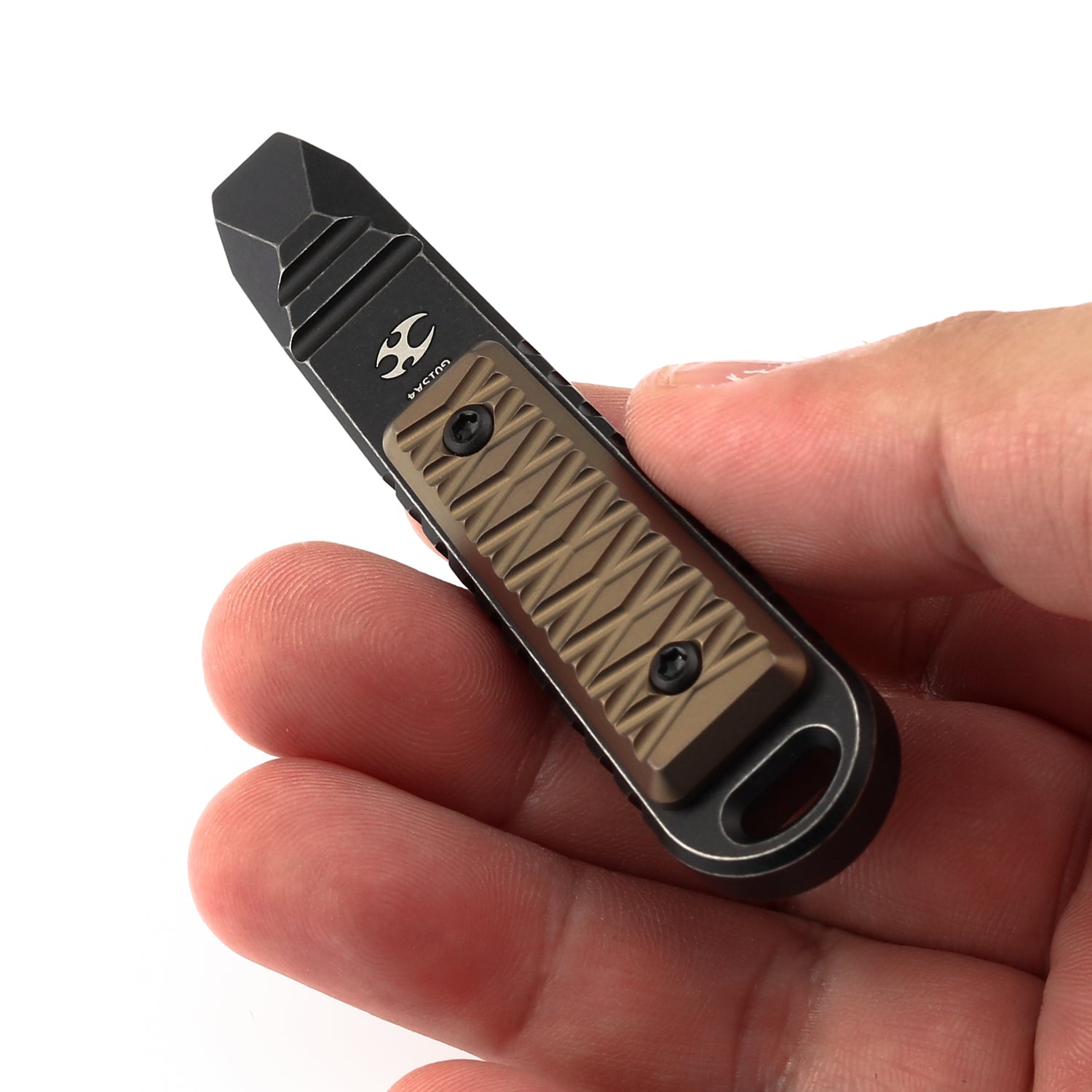 Kansept Kursor G015A4 Blackwash Titanium+Bronze Anodized Titanium with Tsukamaki EDC Tool