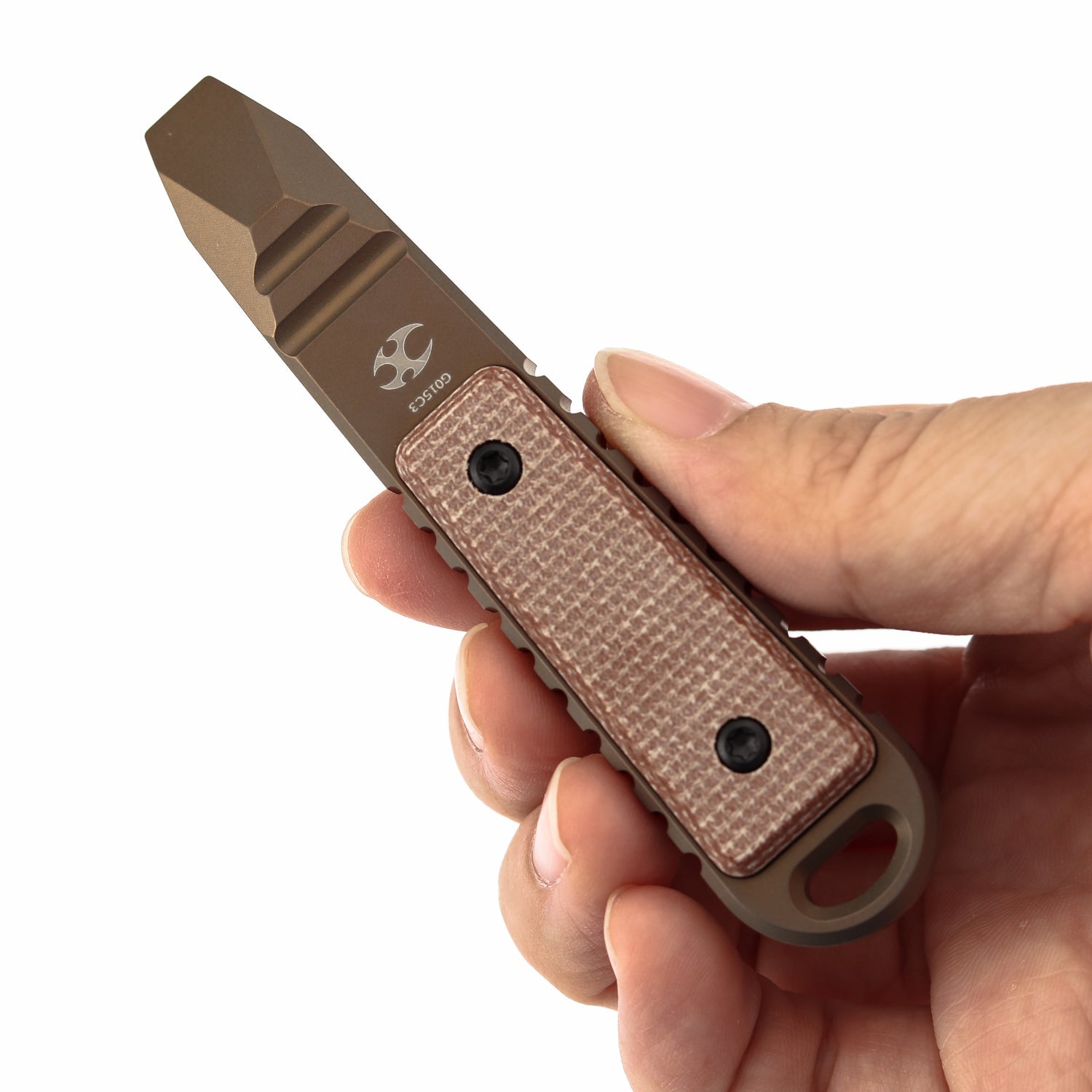 Kansept Kursor G015C3 Bronze Anodized Titanium+Brown Micarta EDC Tool