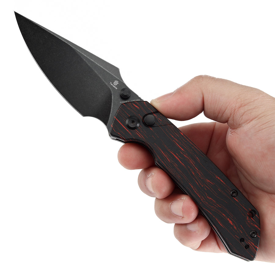 Tenable Fenrir T1034F1 14C28N Blade G-mascus Handle Button Lock Folding Knife