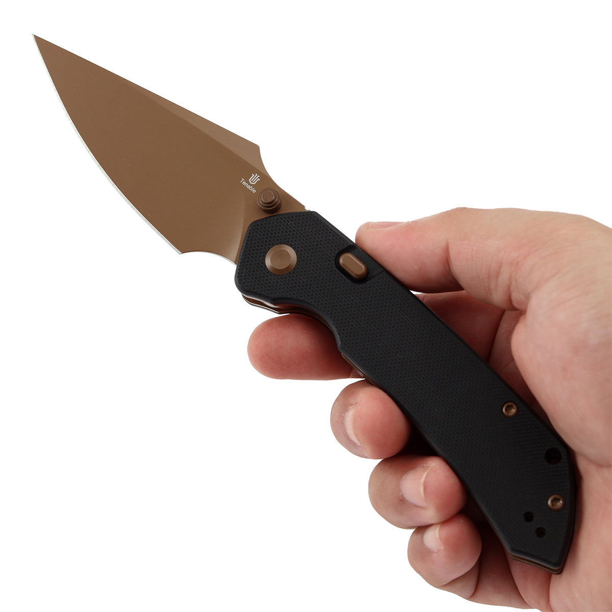 Navaja plegable Tenable Fenrir B1034H3 con hoja Nitro-V y mango G10 negro con cierre Liner Lock superior