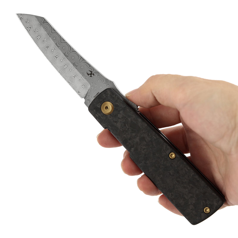 Kansept Higonokami T2135A1 Damascus Blade Shred Carbon Fiber Handle Li