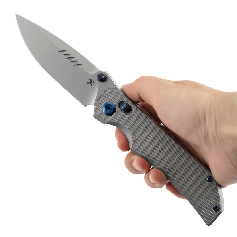 Kansept Eaglestrike K1095V4 CPM-S35VN Blade Titanium Handle Crossbar Lock Folding Knife