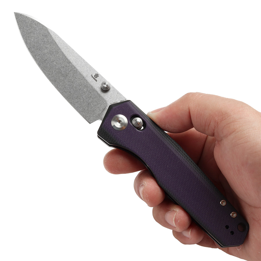 Tenable Beaver T1105V1 Nitro-V Blade Purple and Black G10 Handle Cross Bar Lock