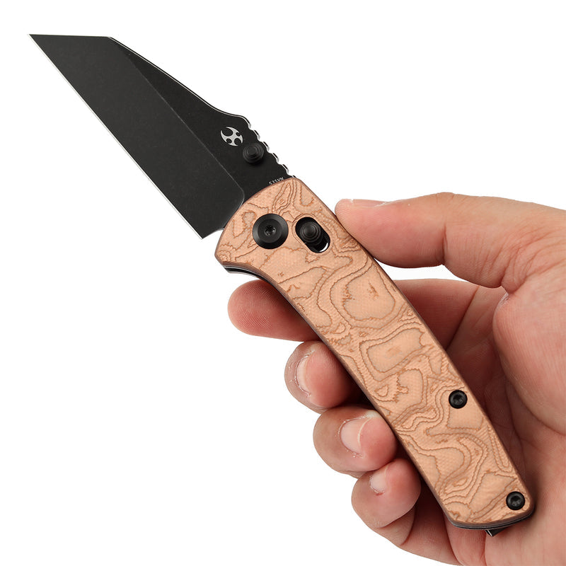 Kansept Main Street K1015V2 CPM-S35VN Blade G10 with Copper Foil Handle Crossbar Lock Folding Knife