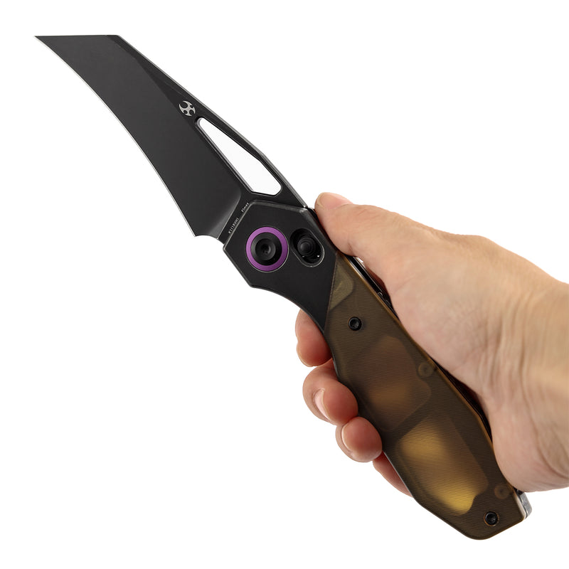 Kansept QTRO K1118VH1 Elmax Blade Titanium and Ultem Handle Crossbar Lock Folding Knife