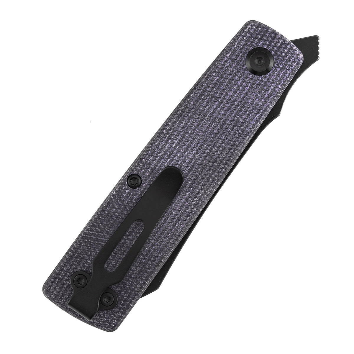 Tenable Higonokami B2135A1 Black Stonewashed D2 Blade Purple Micarta Handle Liner Lock Folding Knife