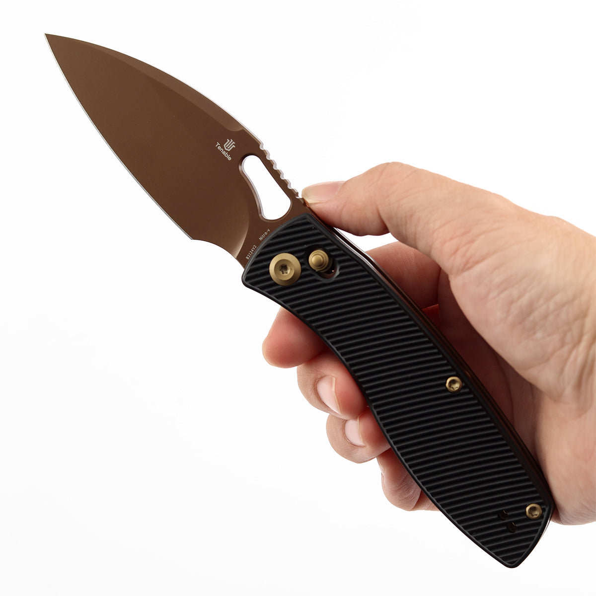 Tenable Heron B2124V2 Nitro-V Blade Black Aluminum Handle Crossbar Lock Folding Knife