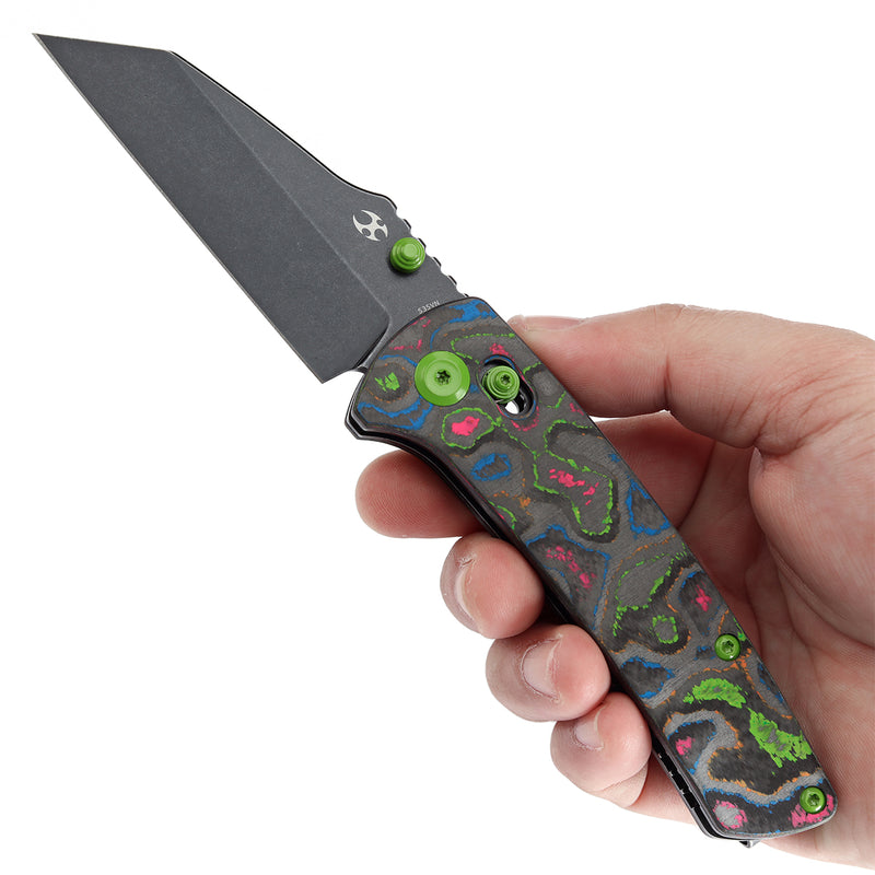 Kansept Main Street K1015M3 CPM-S35VN Blade 80S Camo Carbon Fiber Handle Crossbar Lock Folding Knife