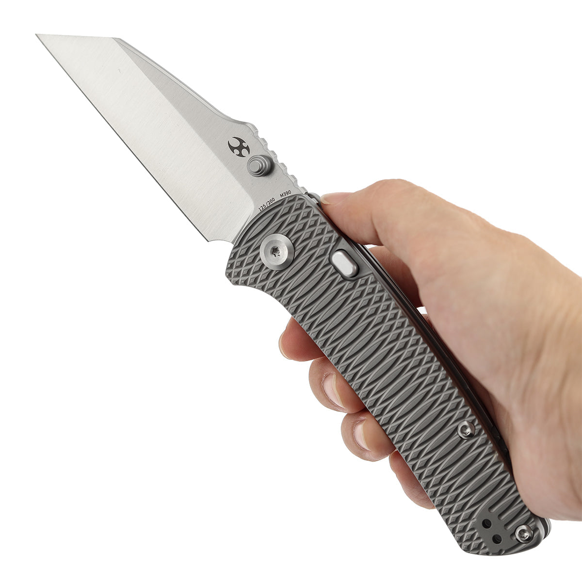 Kansept Main Street K1015H7 M390 Blade Bead Blasted Titanium Handle Top Liner Lock Folding Knife