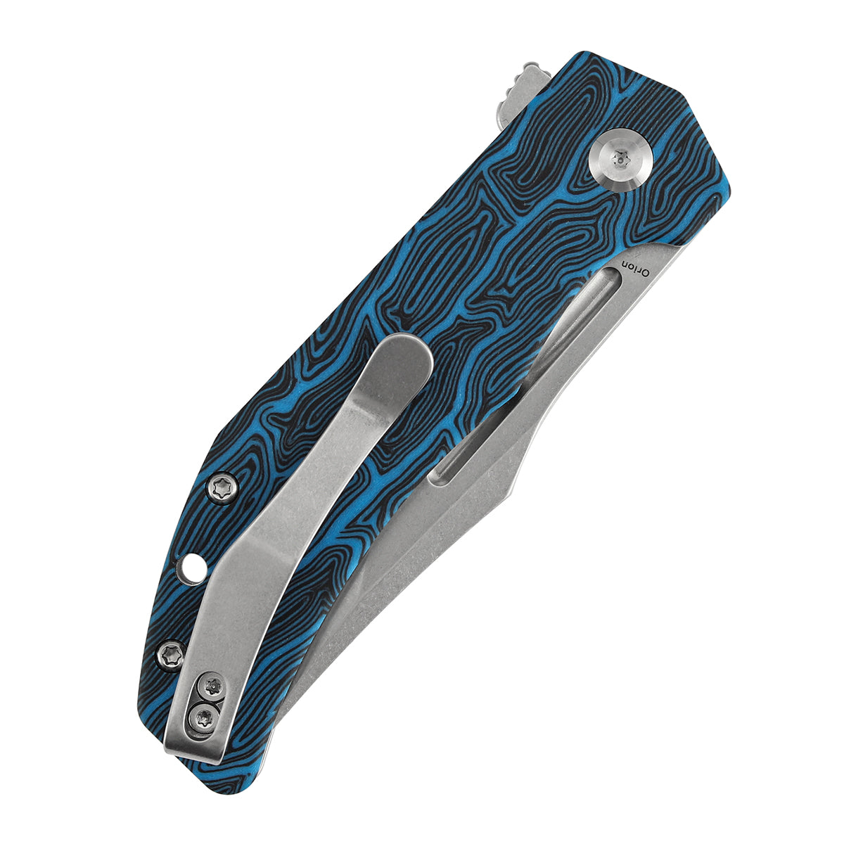 Tenable Orion B1089A1 Stonewashed 14C28N Blade Black & Red G-mascus Handle Liner Lock Folding Knife