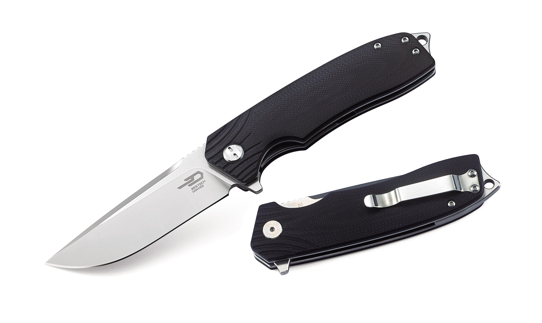 Bestech Lion BG01A D2 Blade Black G10 Handle Liner Lock Folding Knife