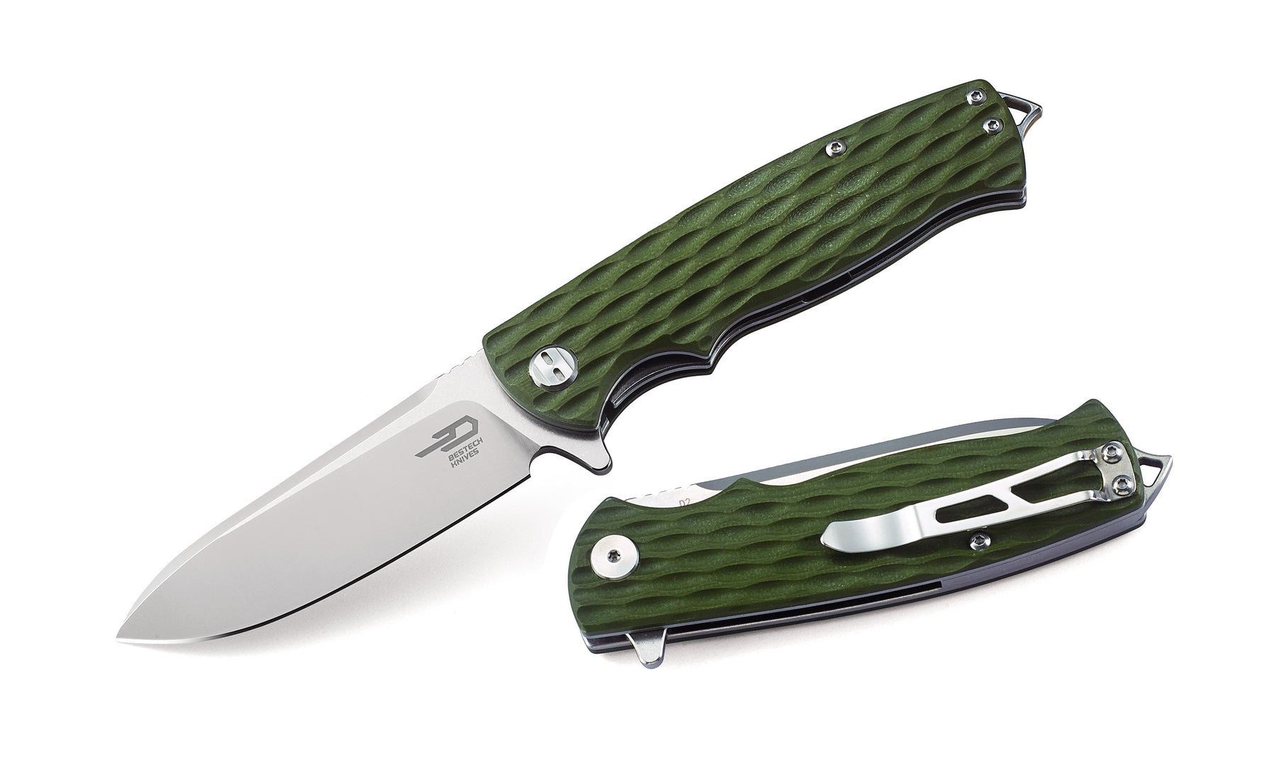 Bestech Grampus BG02B D2 Blade Black G10 Handle Liner Lock Folding Knife