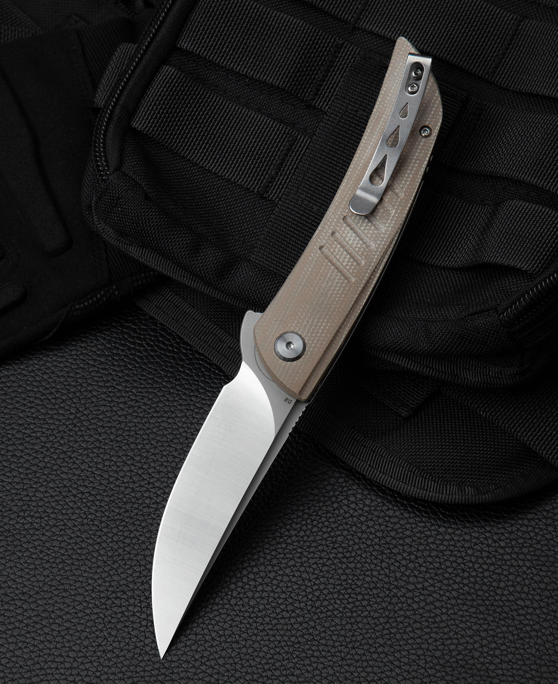 Bestech Swift BG30C-1 D2 Blade Beige Micarta Handle Liner Lock Folding Knife