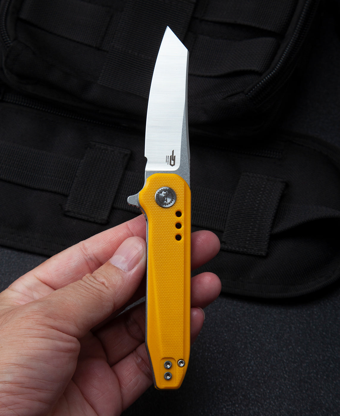 Bestech Syntax BG40B 14C28N Blade Yellow G10 Handle Liner Lock Folding Knife