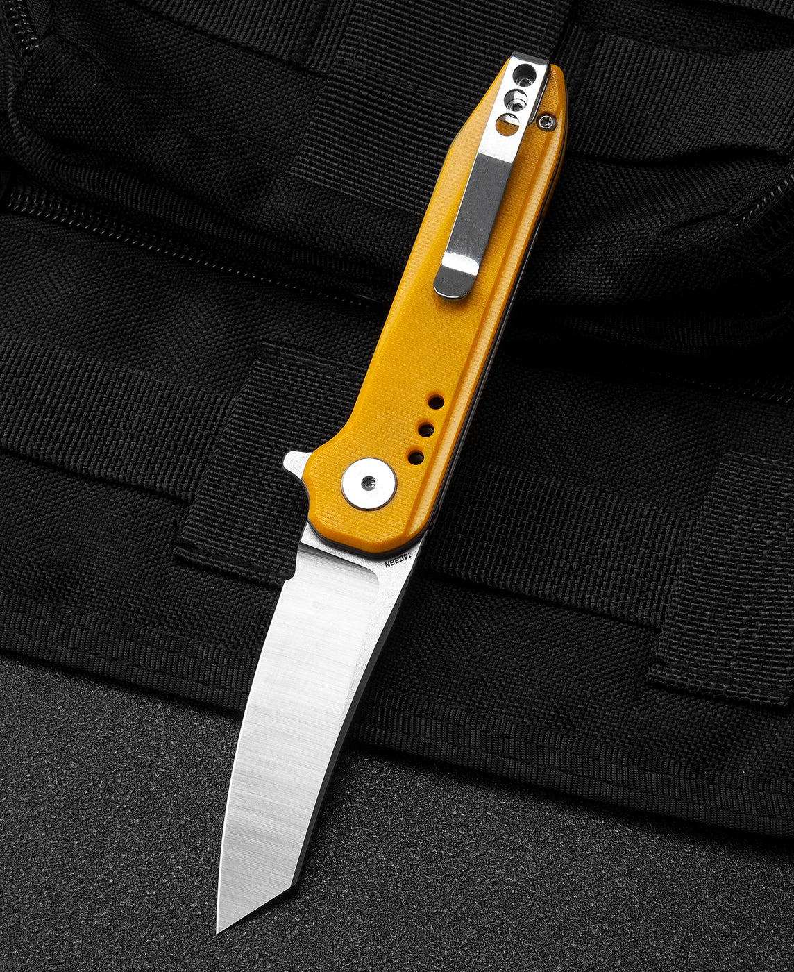 Bestech Syntax BG40B 14C28N Blade Yellow G10 Handle Liner Lock Folding Knife