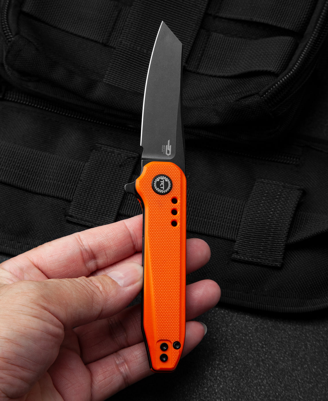 Bestech Syntax BG40C 14C28N Blade Orange Micarta Handle Liner Lock Folding Knife