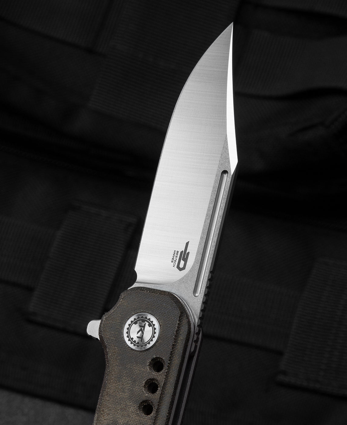 Bestech Syntax BG41E 154CM Blade Green Micarta Handle Liner Lock Folding Knife