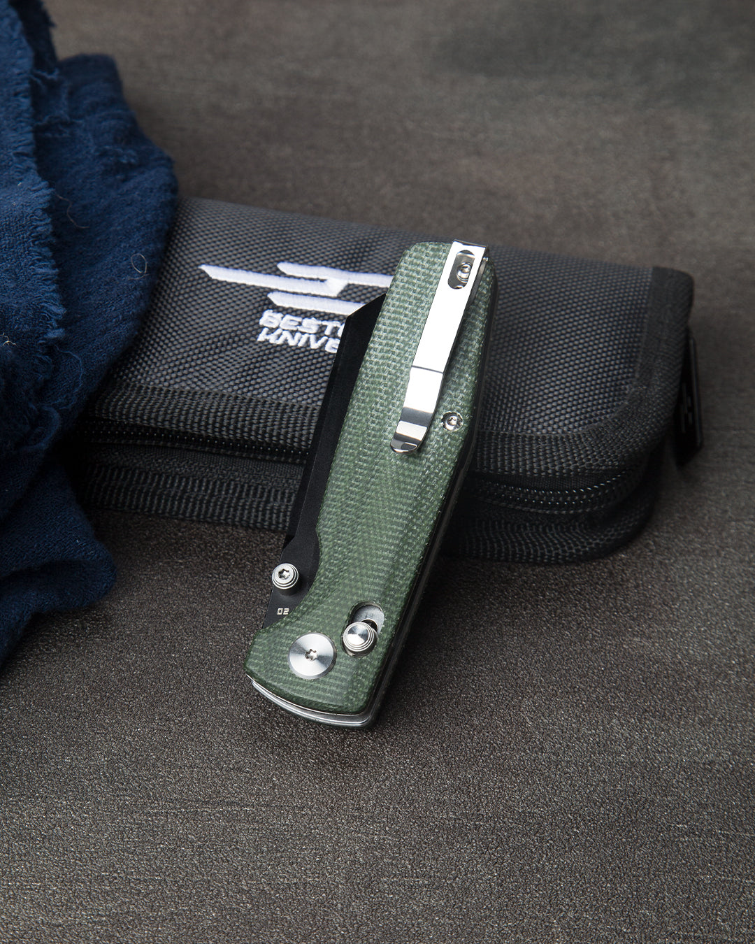 Bestech Slasher BG43B-2 D2 Blade Micarta Handle Crossbar Lock Folding Knife