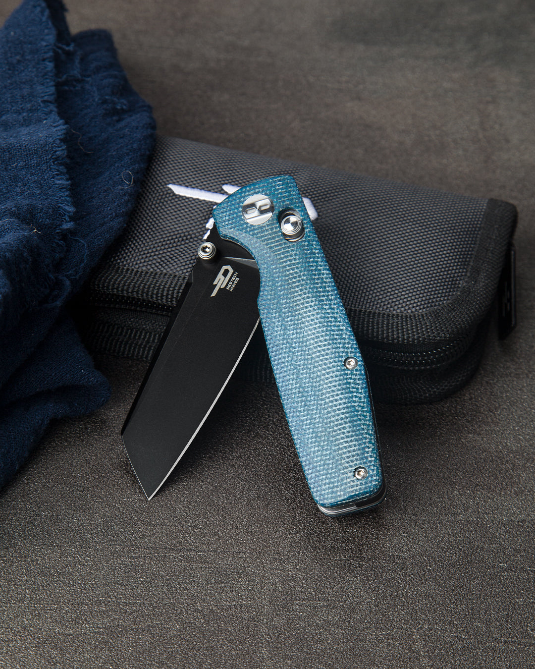 Bestech Slasher BG43C-2 D2 Blade Micarta Handle Crossbar Lock Folding Knife