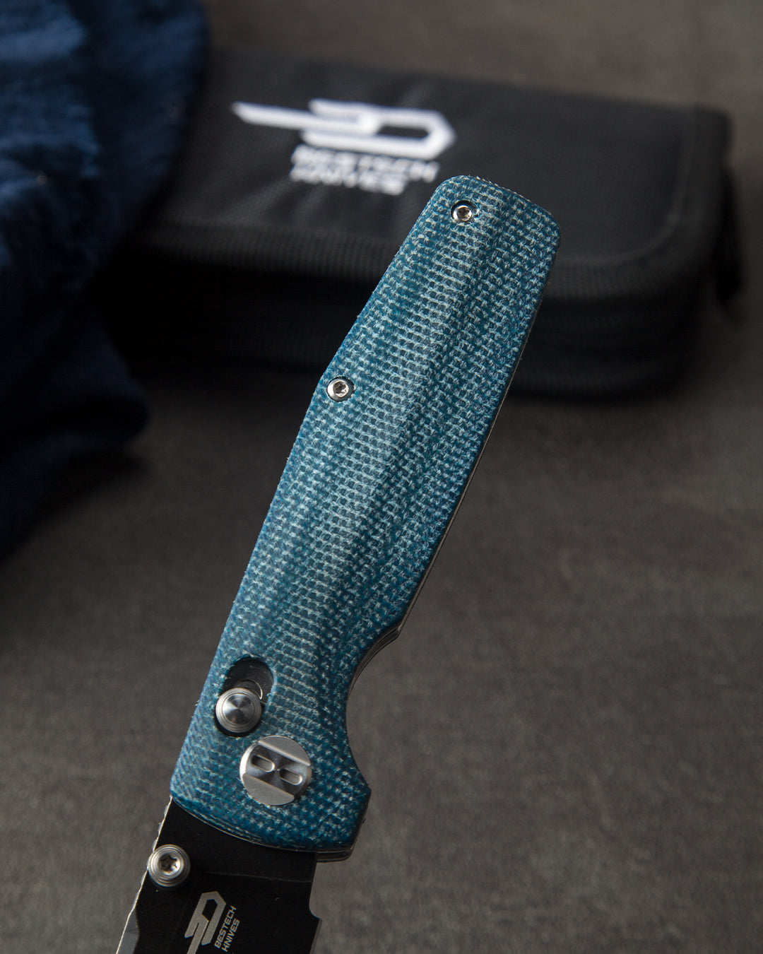 Bestech Slasher BG43C-2 D2 Blade Micarta Handle Crossbar Lock Folding Knife