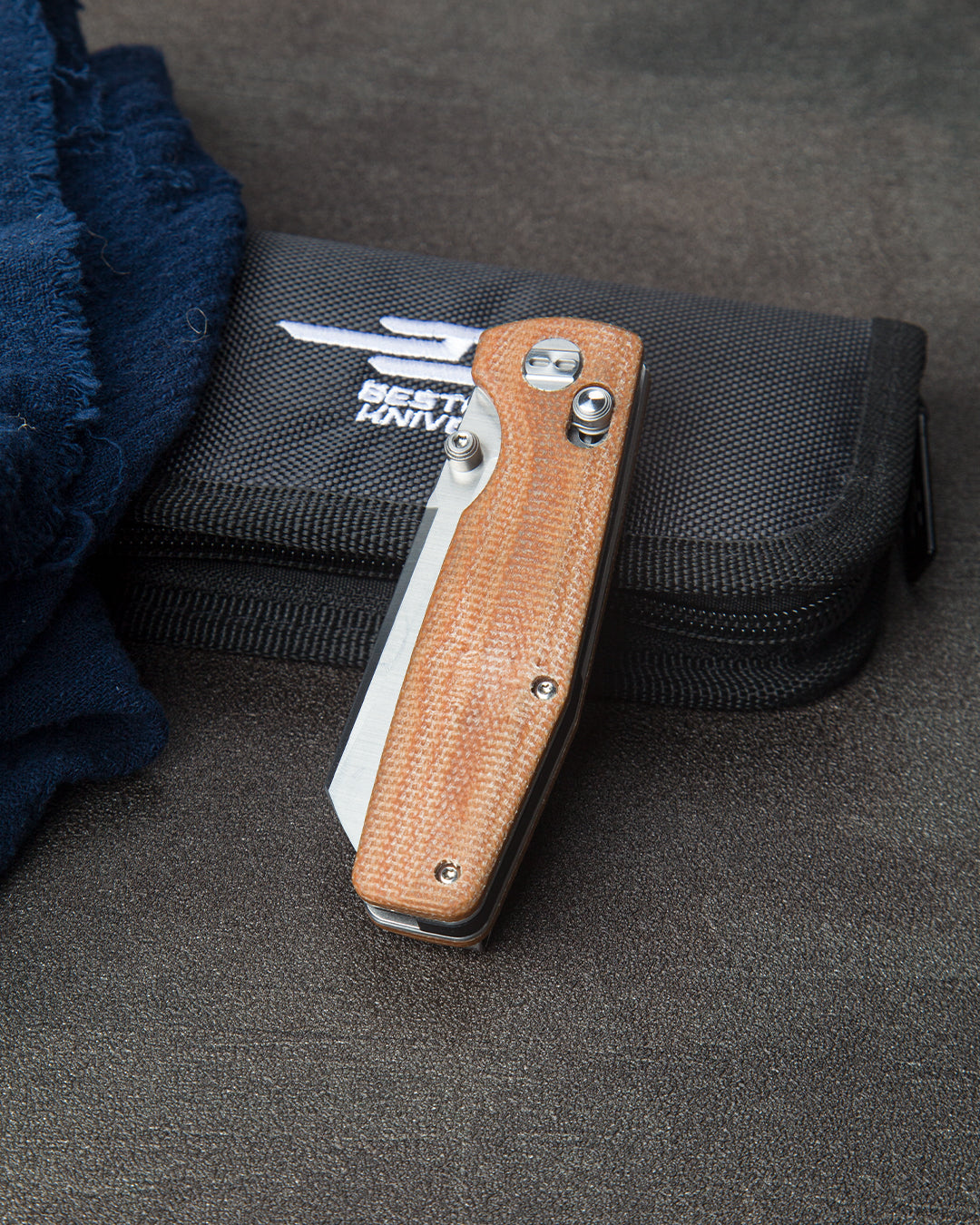 Bestech Slasher BG43D D2 Blade Micarta Handle Crossbar Lock Folding Knife