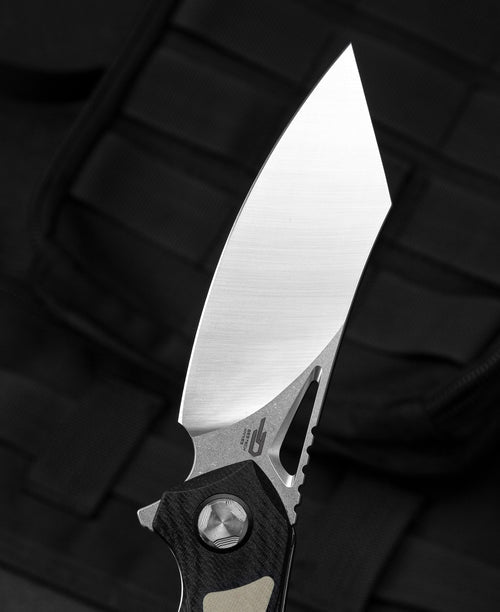 Bestech Kasta BG45B 154CM Blade Black and Beige G10 Handle Liner Lock Folding Knife