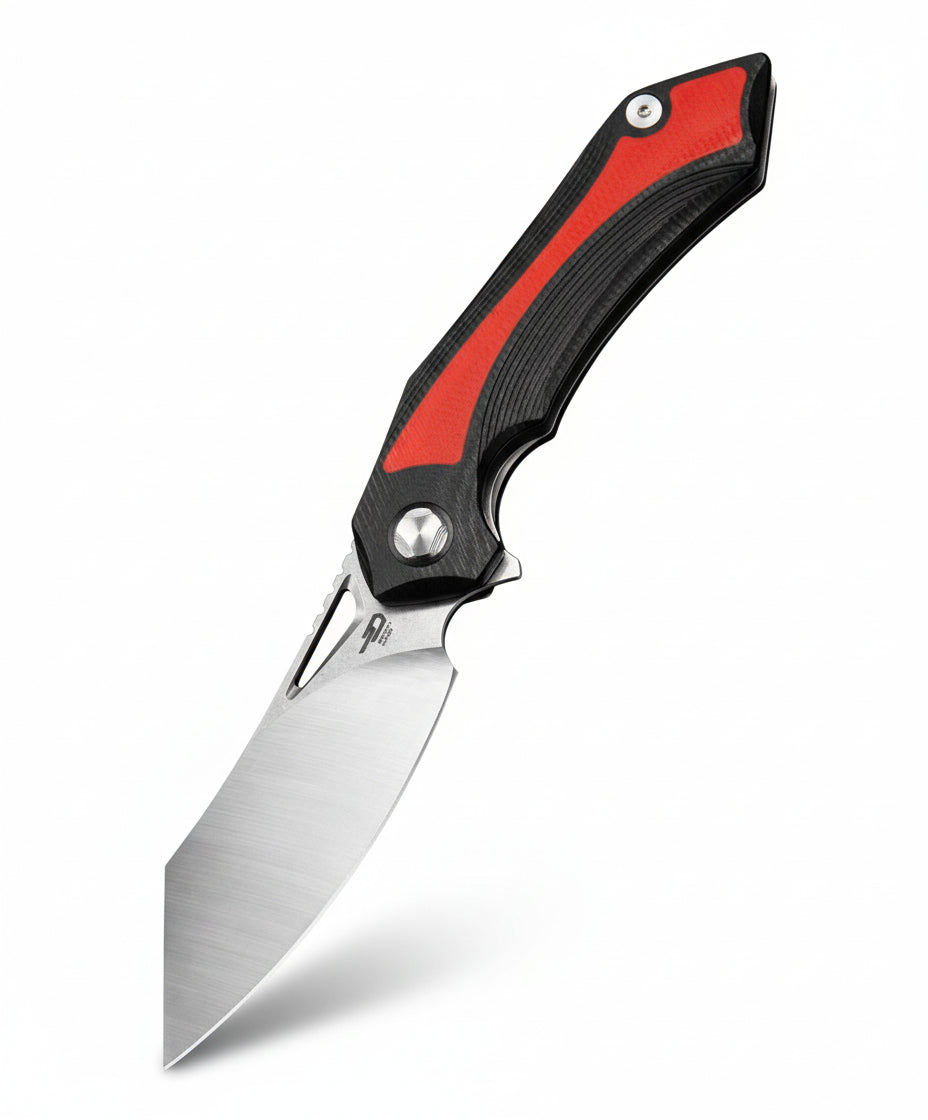Bestech Kasta BG45C 154CM Blade Black and red G10 Handle Liner Lock Folding Knife
