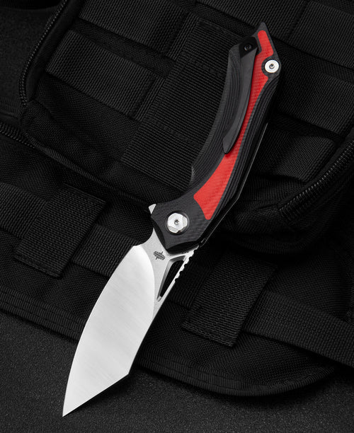 Bestech Kasta BG45C 154CM Blade Black and red G10 Handle Liner Lock Folding Knife