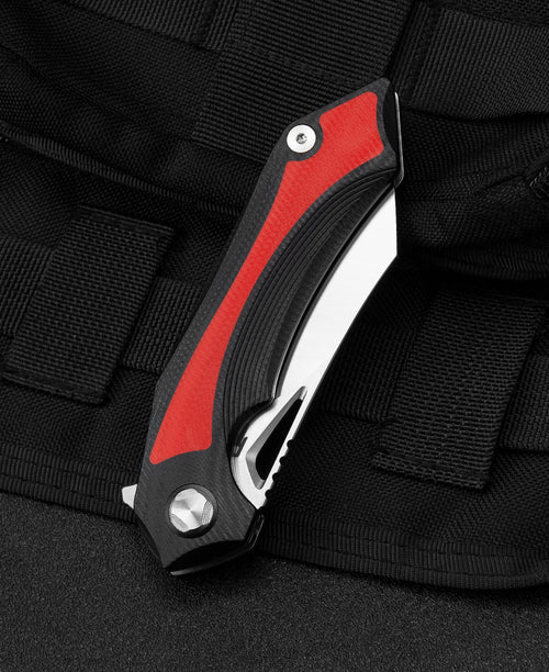 Bestech Kasta BG45C 154CM Blade Black and red G10 Handle Liner Lock Folding Knife