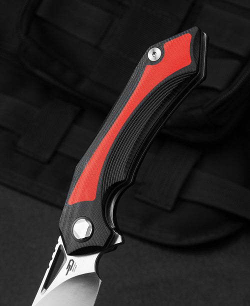 Bestech Kasta BG45C 154CM Blade Black and red G10 Handle Liner Lock Folding Knife