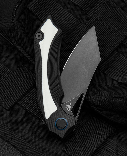 Bestech Kasta BG45D 154CM Blade Black and white G10 Handle Liner Lock Folding Knife