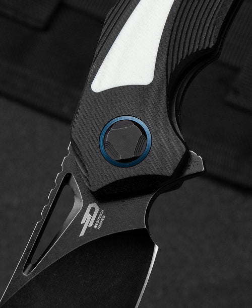 Bestech Kasta BG45D 154CM Blade Black and white G10 Handle Liner Lock Folding Knife