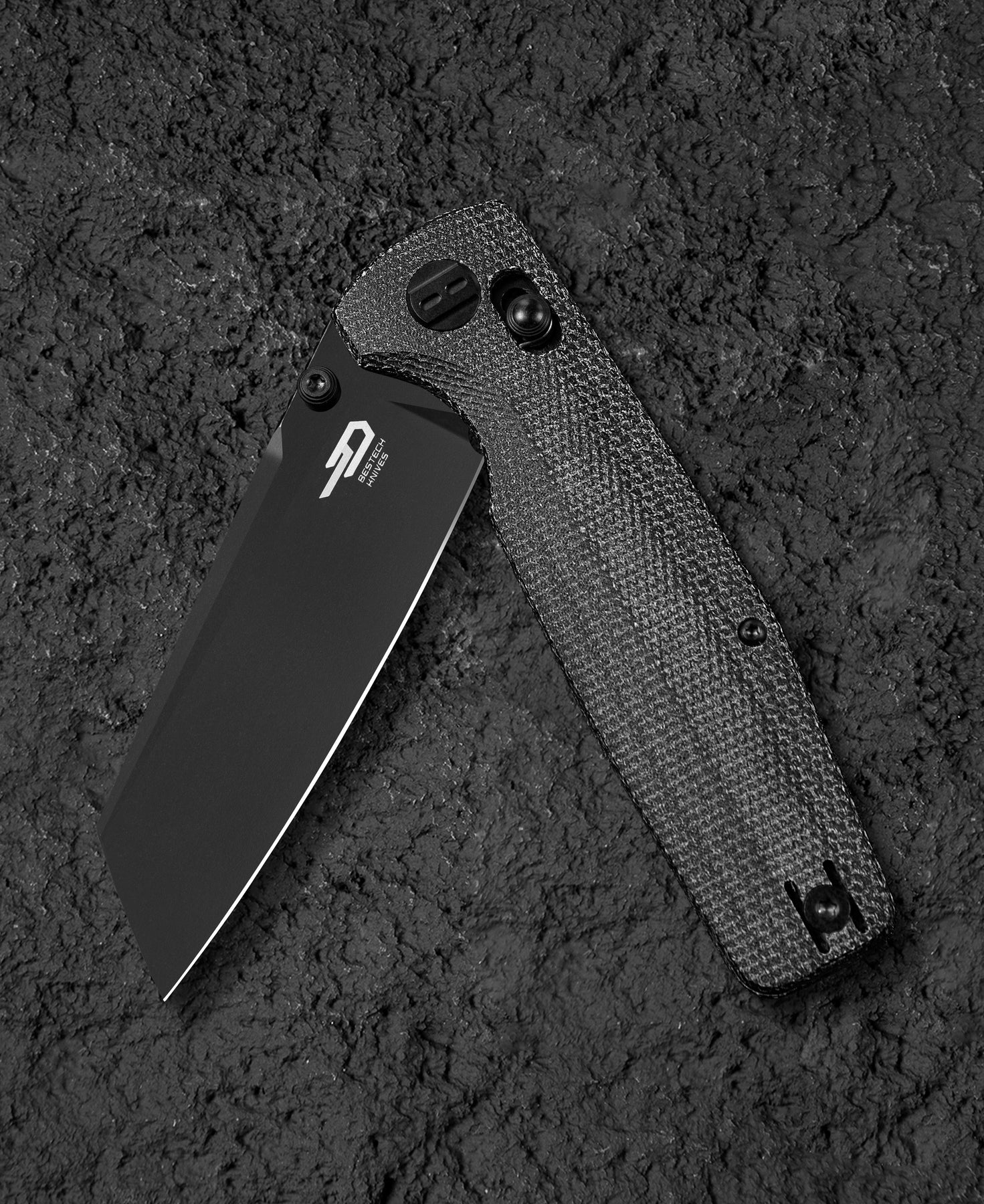 Bestech Slasher BG56A-2 D2 Blade Micarta Handle Crossbar Lock Folding Knife
