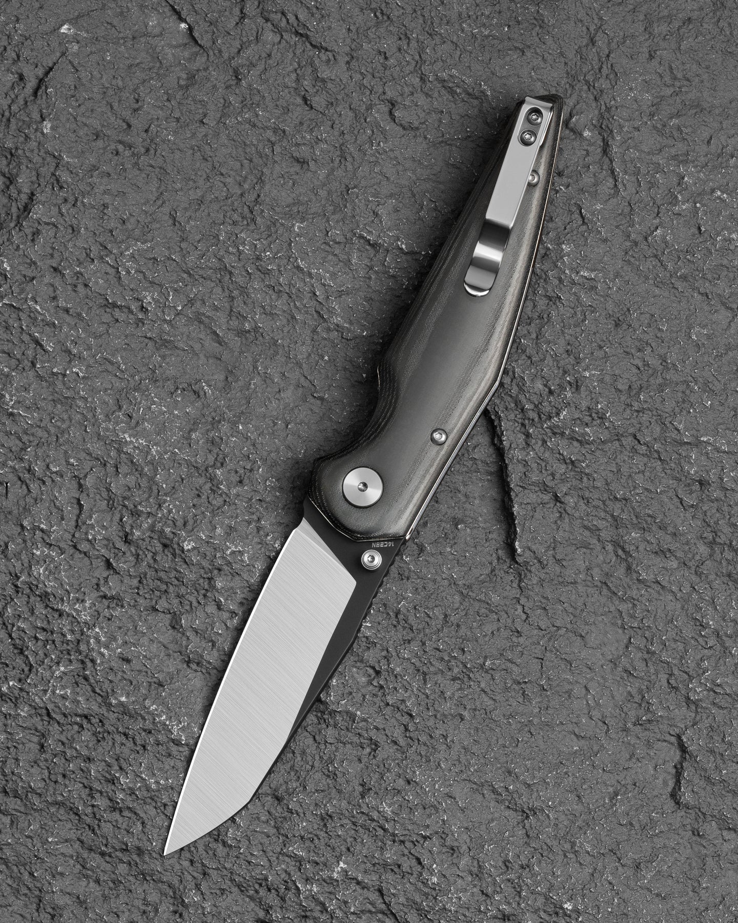 Bestech Snakebird BG58B 14C28N Blade Black Micarta Handle Button Lock Folding Knife