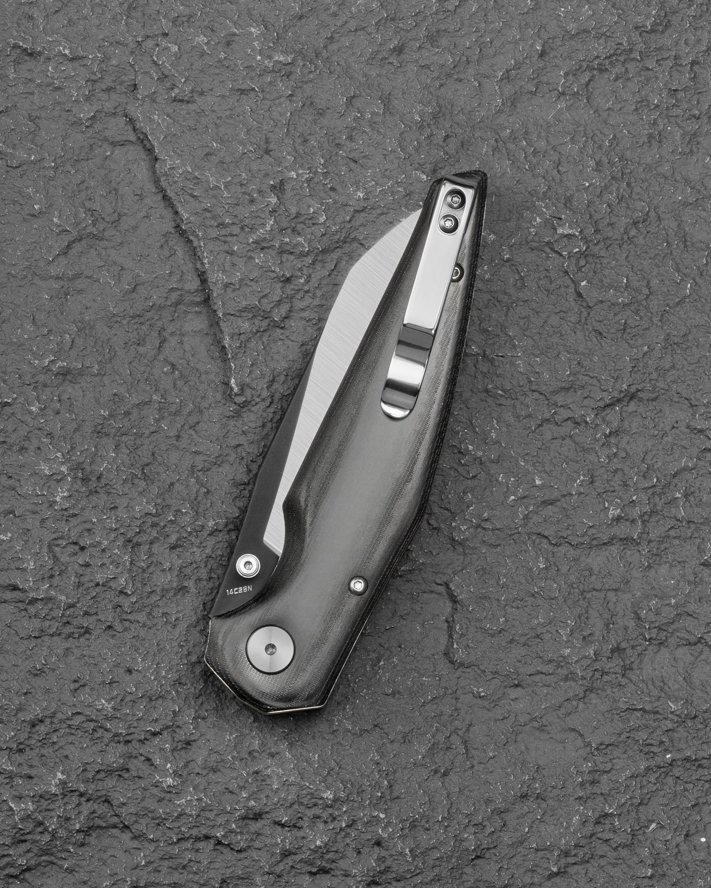 Bestech Snakebird BG58B 14C28N Blade Black Micarta Handle Button Lock Folding Knife