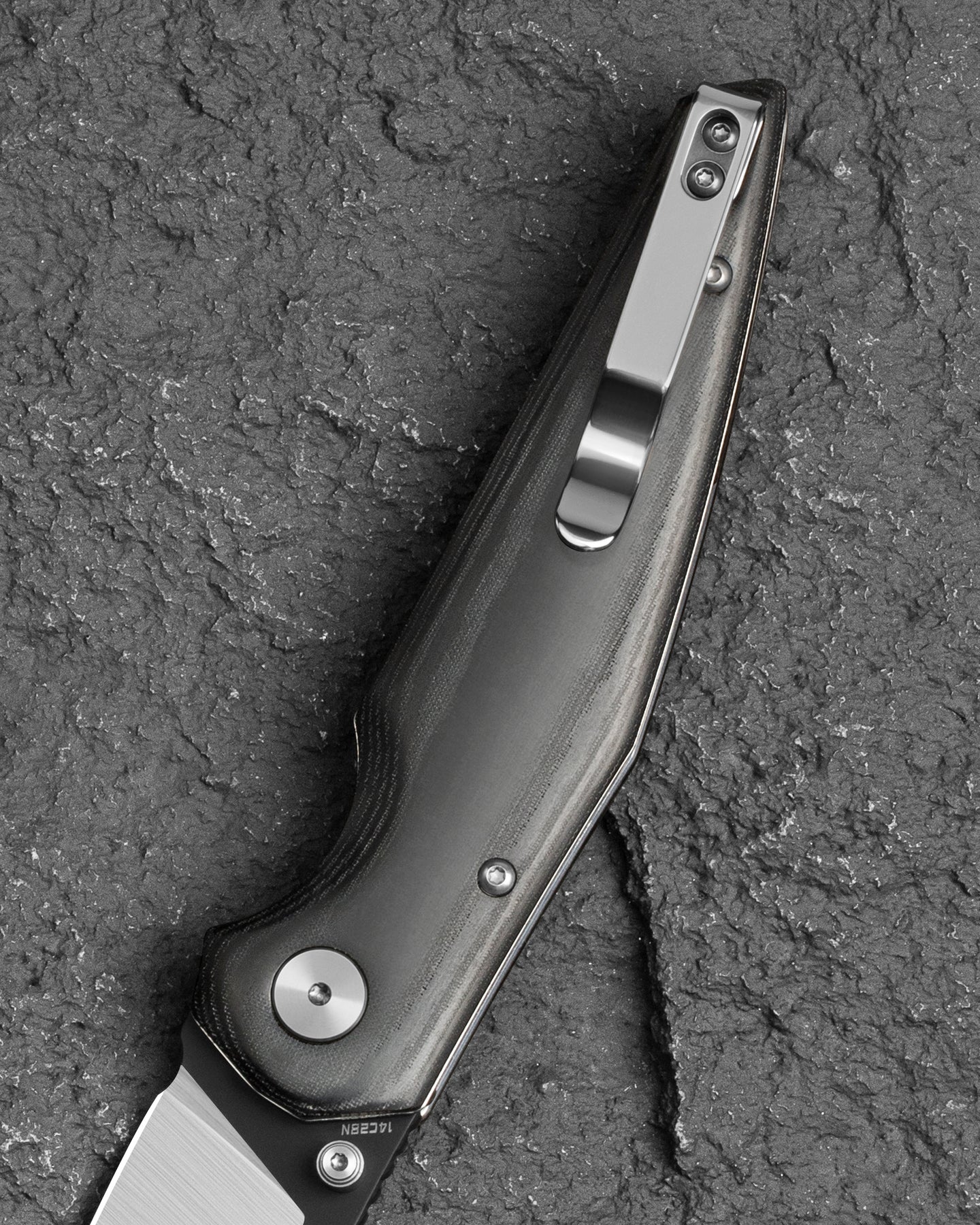 Bestech Snakebird BG58B 14C28N Blade Black Micarta Handle Button Lock Folding Knife