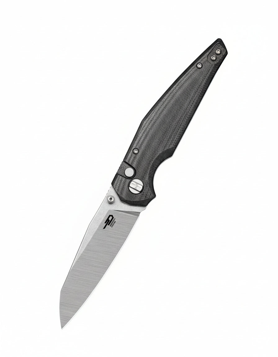 Bestech Snakebird BG58C 14C28N Blade Black G10 Handle Button Lock Folding Knife