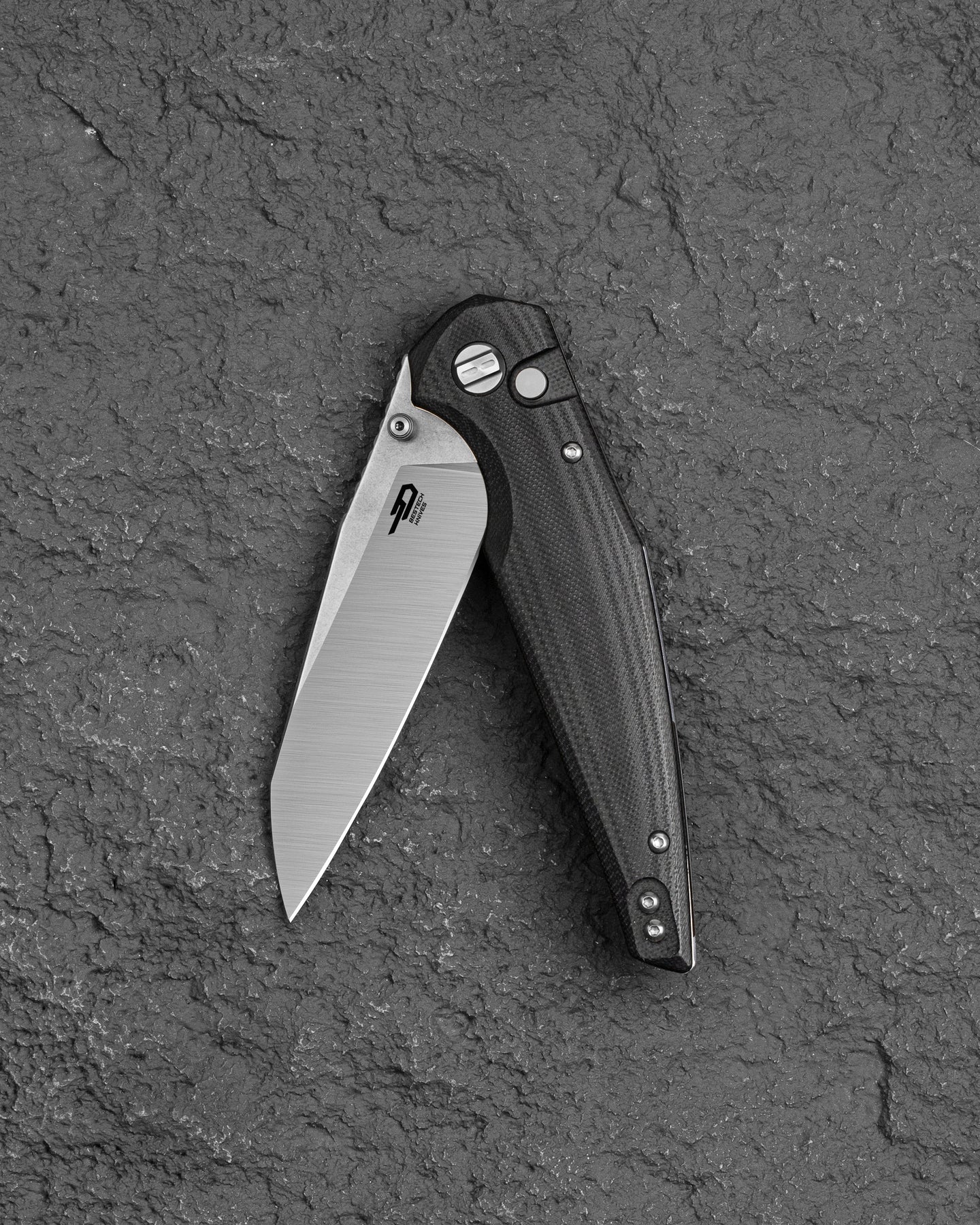 Bestech Snakebird BG58C 14C28N Blade Black G10 Handle Button Lock Folding Knife