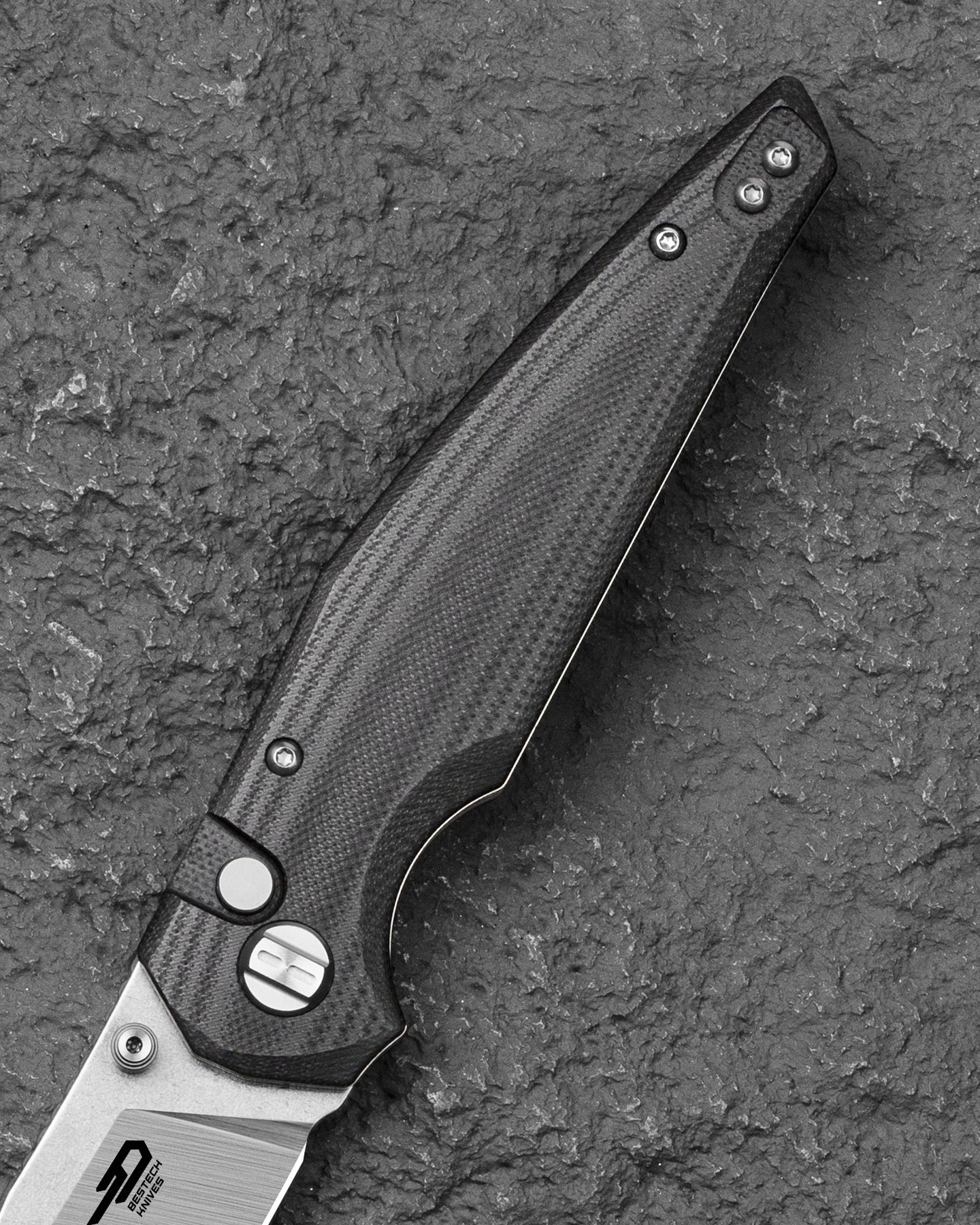 Bestech Snakebird BG58C 14C28N Blade Black G10 Handle Button Lock Folding Knife