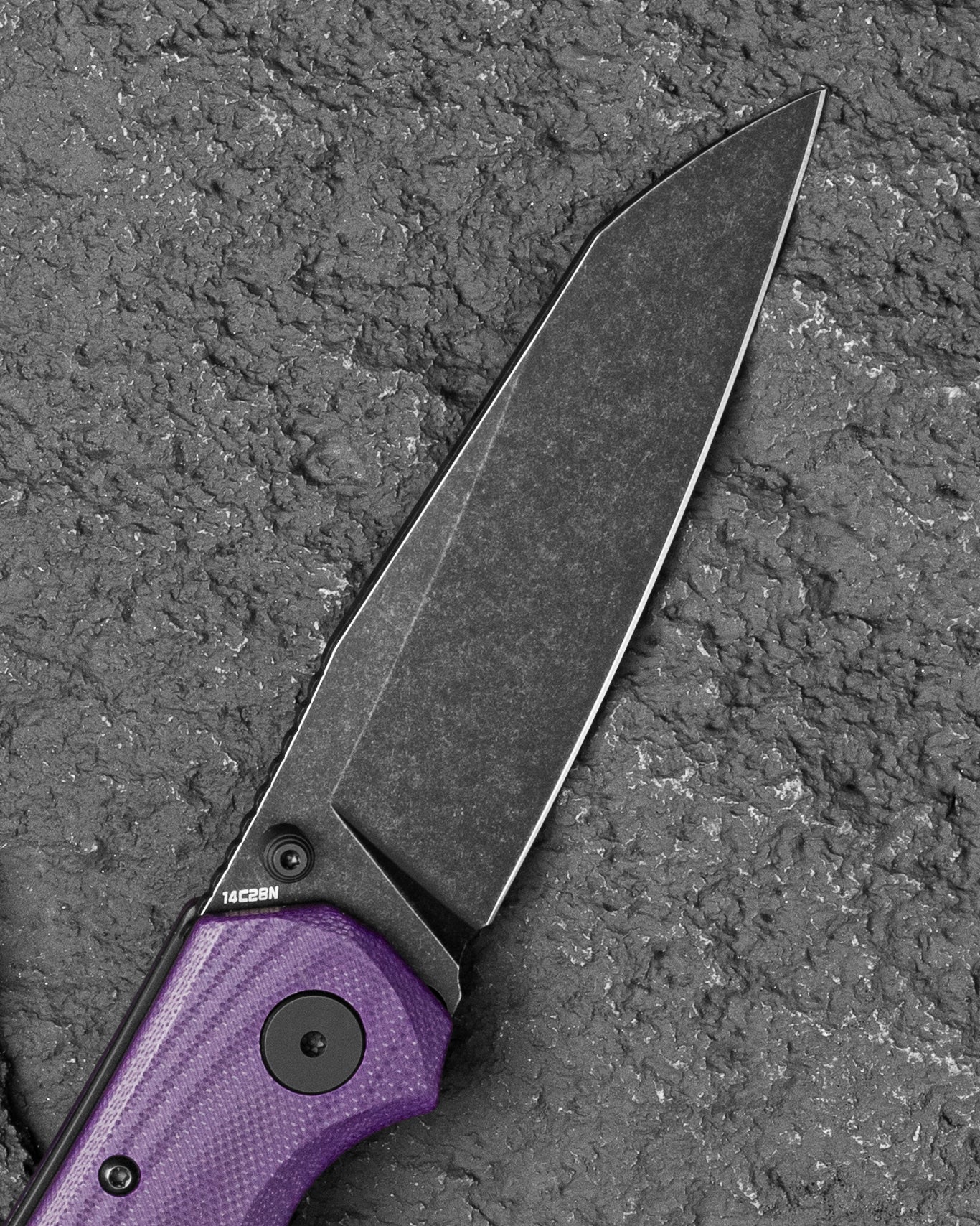 Bestech Snakebird BG58E 14C28N Blade Purple G10 Handle Button Lock Folding Knife
