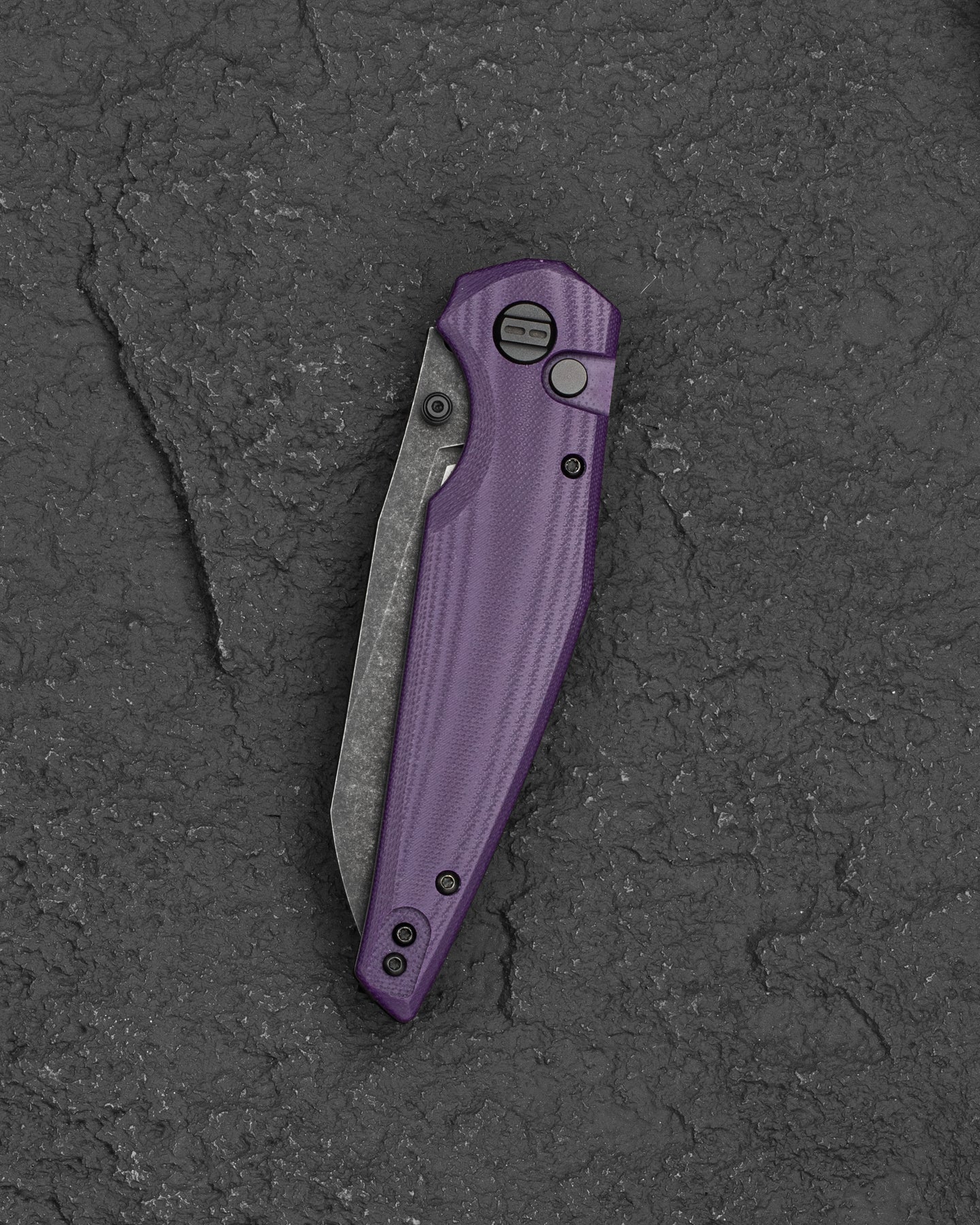 Bestech Snakebird BG58E 14C28N Blade Purple G10 Handle Button Lock Folding Knife