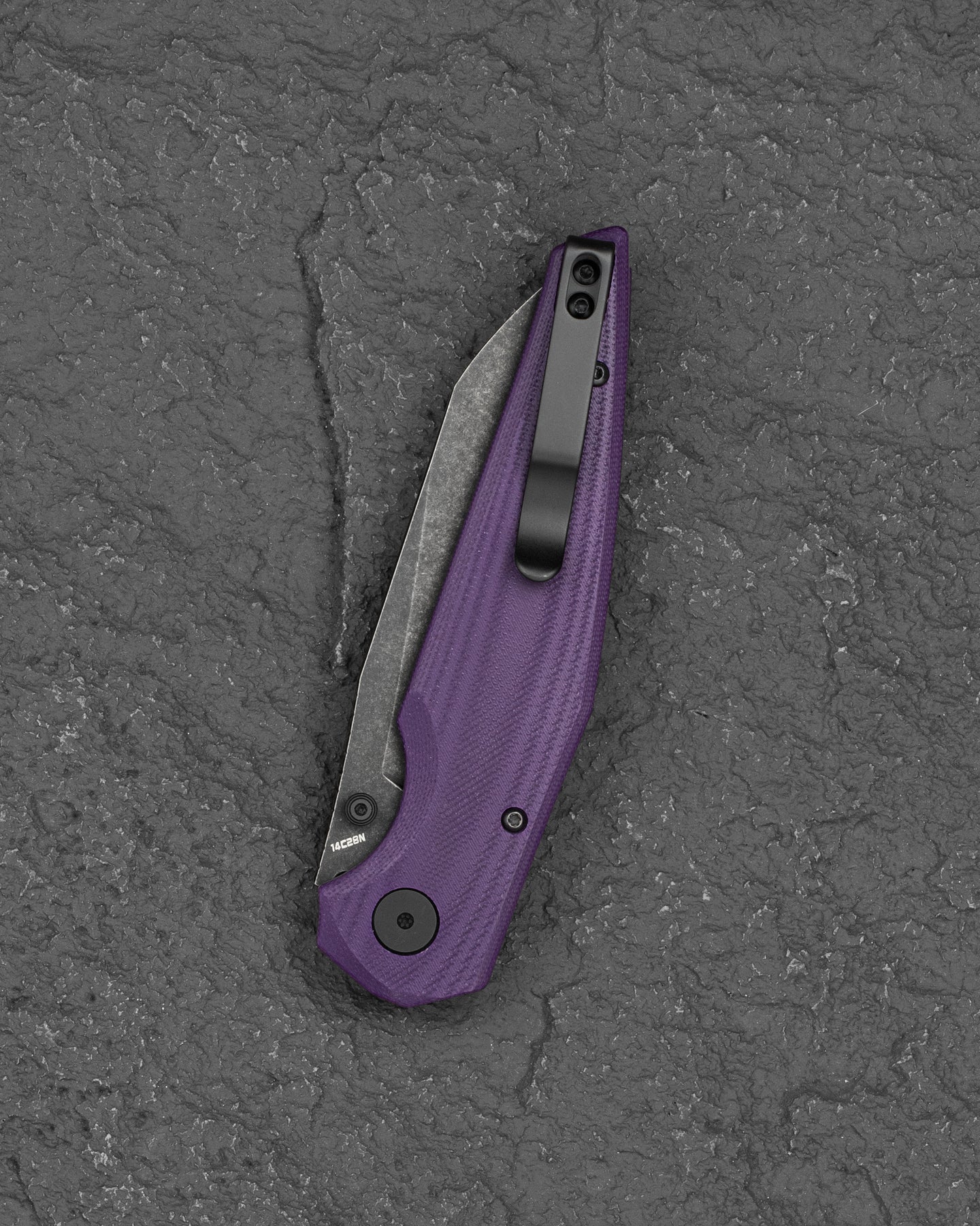 Bestech Snakebird BG58E 14C28N Blade Purple G10 Handle Button Lock Folding Knife