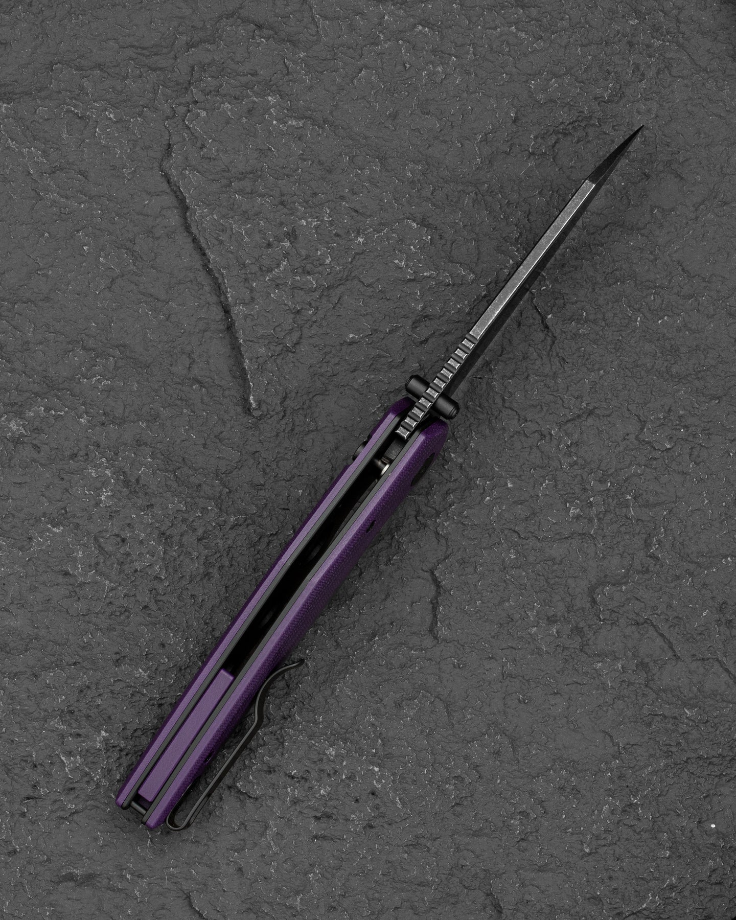 Bestech Snakebird BG58E 14C28N Blade Purple G10 Handle Button Lock Folding Knife