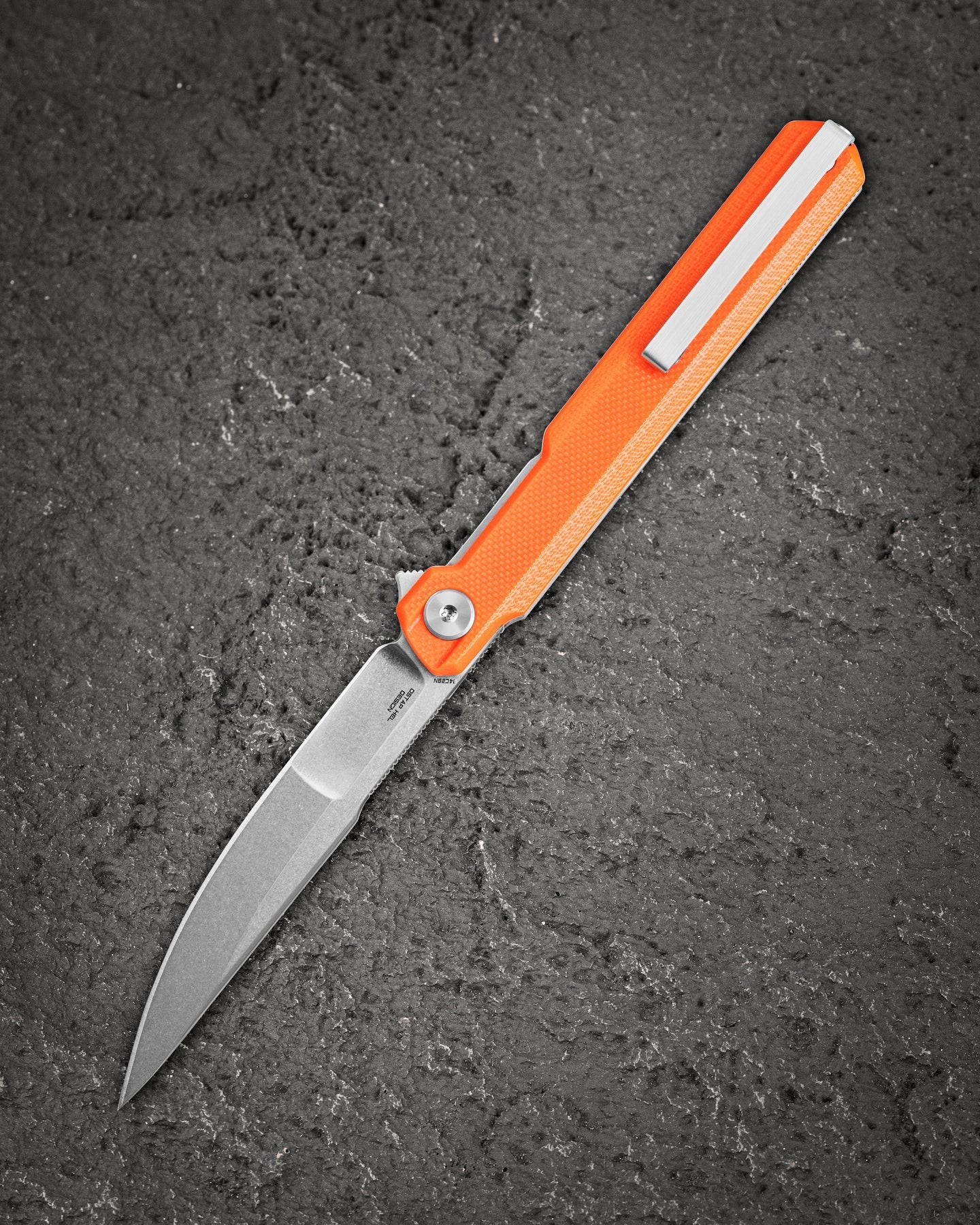 Bestech Duoz BG65B 14C28N Blade Orange G10 Handle Liner Lock Folding Knife